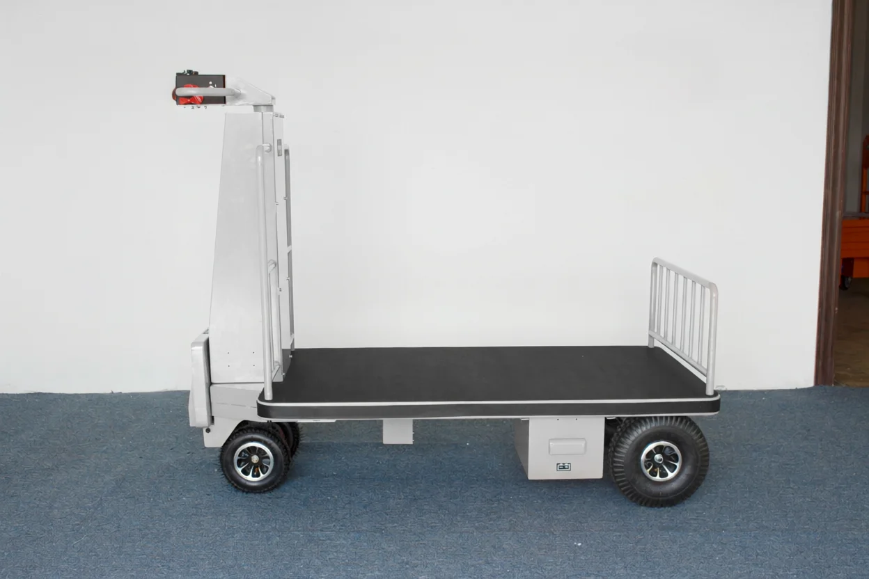 500KG Industrial Warehouse Heavy Duty Four-Wheel Stainless Steel Platform Motorized Electric Flat Cart Trolley