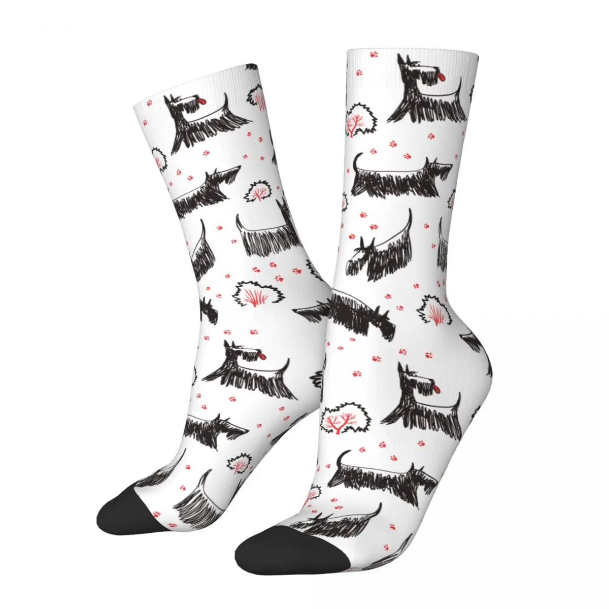 Scottish Terrier Dogs Socks 남성 여성 선물 동물 강아지 애인 양말 하라주쿠 봄 여름 가을 겨울 양말, 선물