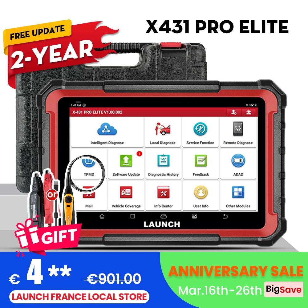 LAUNCH X431 PRO Elite OBD2 diagnostic tool CAN FD DOIP ECU Coding 31+ Reset Full System Scanner FCA Autoauth 2 Years Free Update