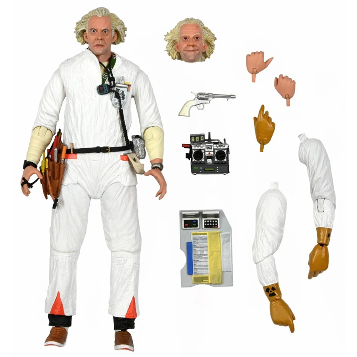 Back To The Future Ultimate Doc Brown Iii Hazmat Suit 1985 7\'\' Action Figure Decor Original NECA Collection Toys Doll