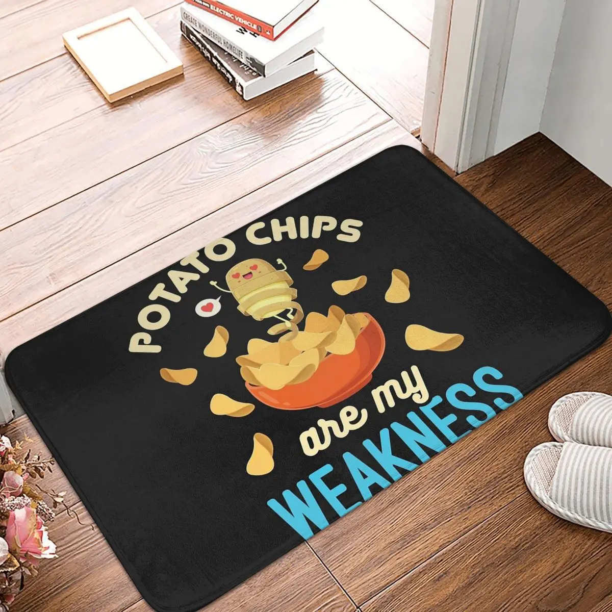 Potato Chips Are My Weakness Non-slip Doormat Floor Mat Carpet Rug for Kitchen Entrance Home Bathroom Living room Footpad Mats