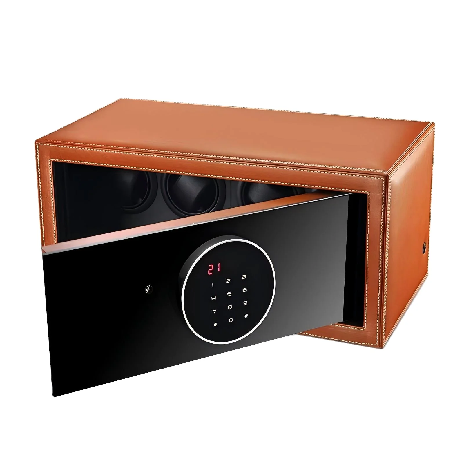 Microfiber Leatherette Rectangle Watch Winder Safe With Lock Touch Screen LED Light Temperature Control Automatic Watch Stor