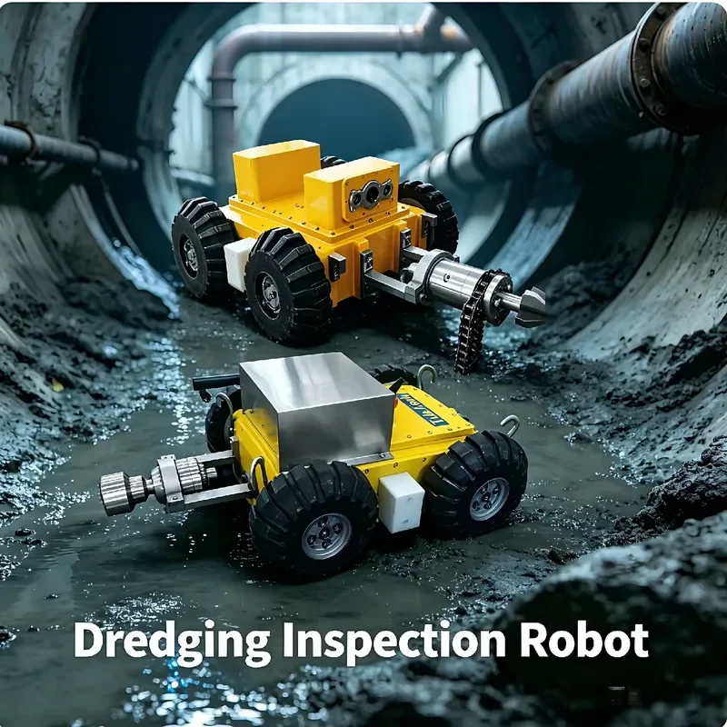 CCTV Sewer Crawler Sludge Removal&Sediment Cleaning System, API Supported Underwater Dredging for Urban Drainage