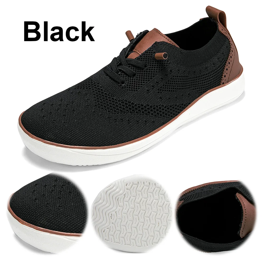 

Men Knit Walking Shoes Minimalist Wide Toe Box Shoes Slip on Barefoot Sneakers for Indoor Outdoor