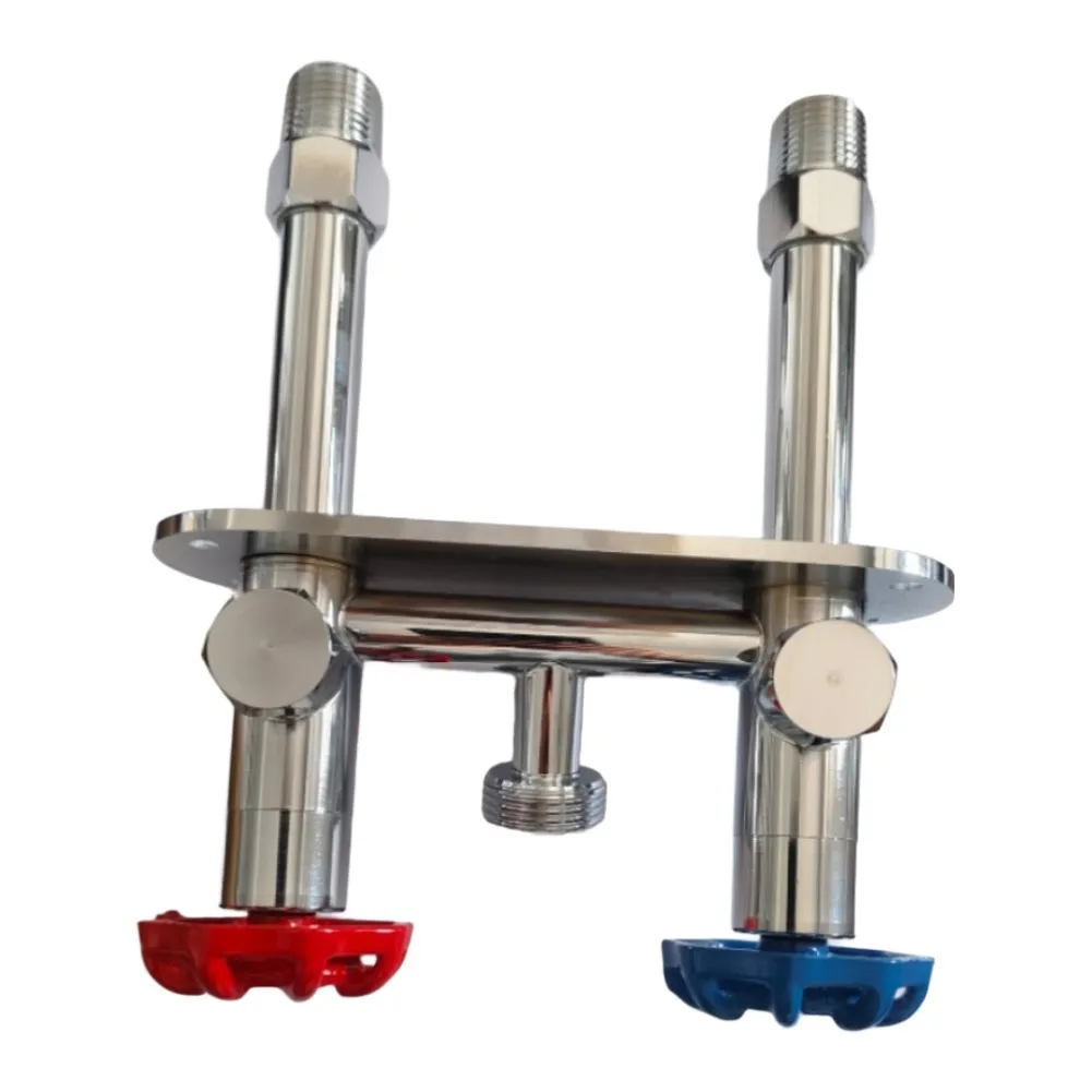 Outdoor No Frost Water Faucet with Hot Cold Supply 12 Male Iron Pipe and 34 Male GHT Chrome Finish Easy Install