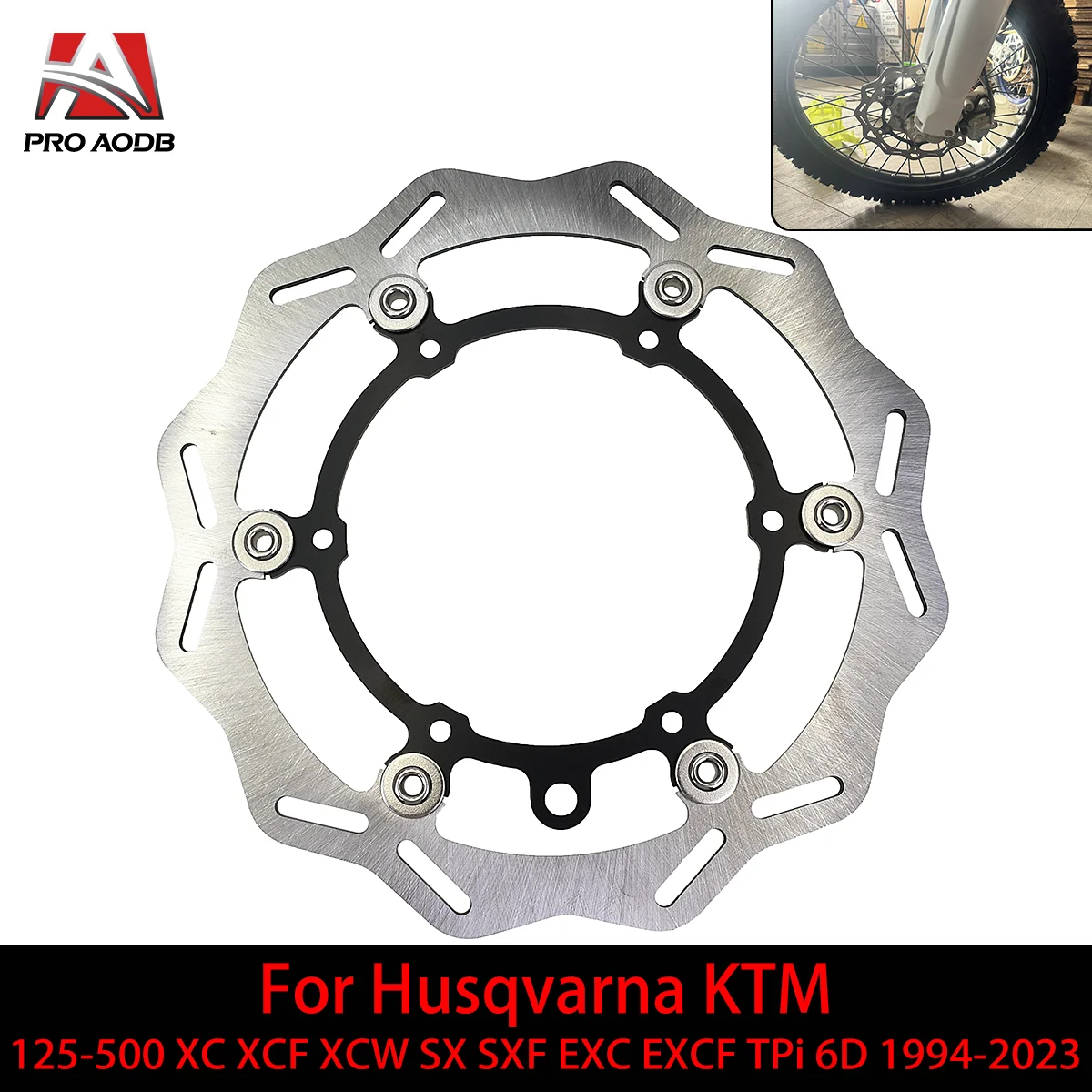 

Motorcycle 260mm Front Brake Disc Wave Floating Rotor For Husqvarna KTM 125-500 XC XCF XCW SX SXF EXC EXCF TPi 6D 1994-2023