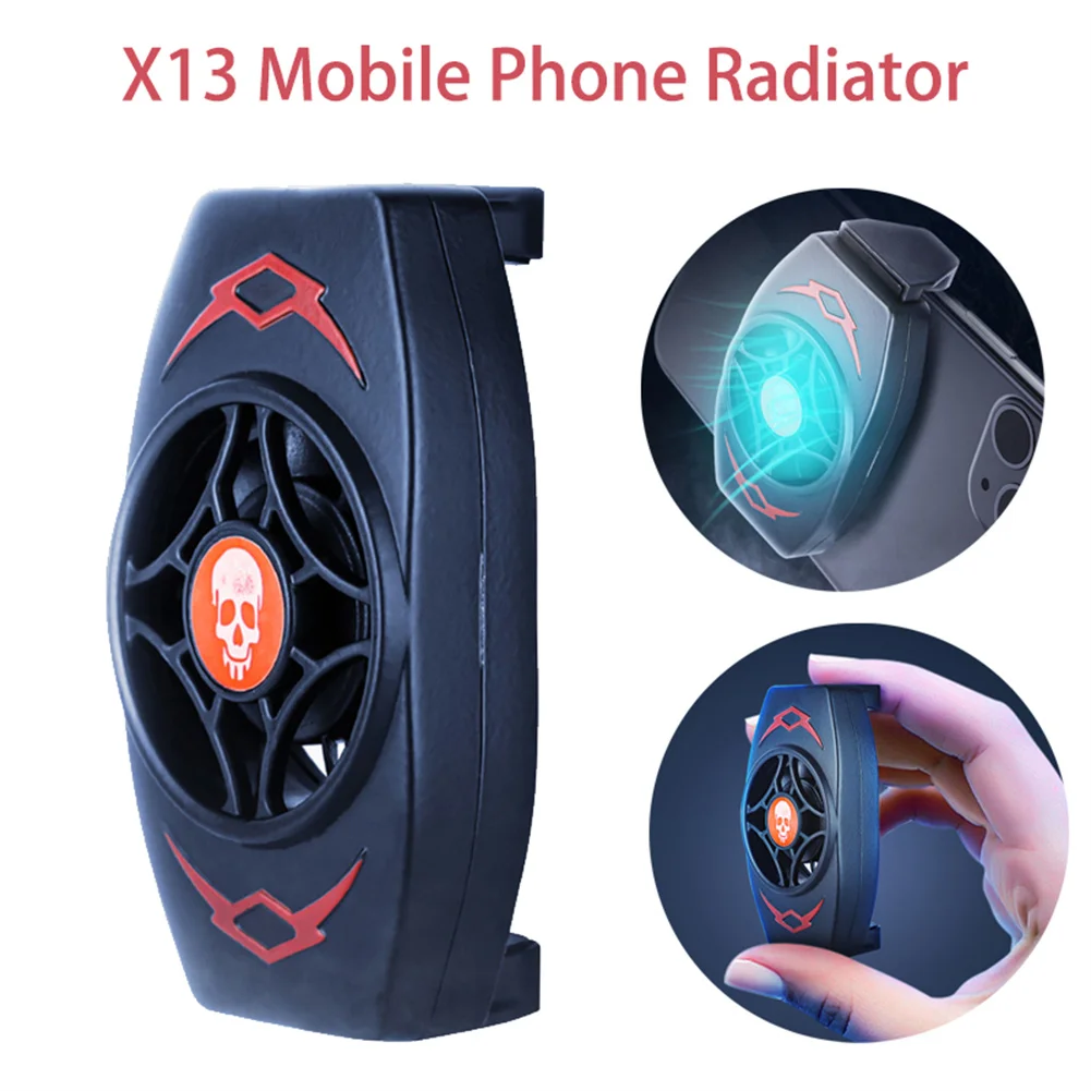 Universal X13 Phone Game Cooler System Mute Strong Wind Cooling Fan Gamepad Holder Stand Radiator Auxiliary Chicken-eating