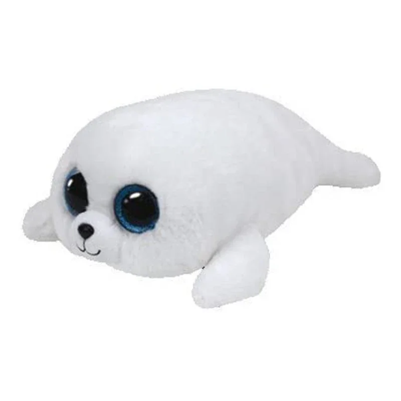 TY Beanie Big Glitter Eyes 9” Icy the White Baby Seal 25cm Plush Stuffed Animal Collectible Soft Doll Toy Christmas Gift