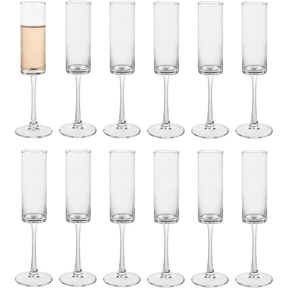 

Набор из 12 элегантных стеклянных бокалов для шампанского, 160 мл - идеально подходят для торжеств, прозрачные (12 шт., 5,5 унций)