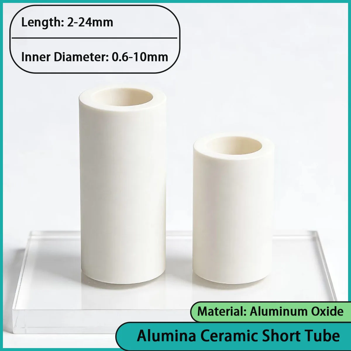 Inner diameter: 0.6-10mm alumina ceramic short tube used in chemical, metallurgical, electronic