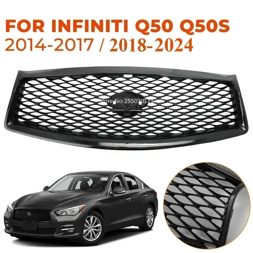 Imagen 1 del producto Rejilla Delantera para Infiniti Q50 2014-2017 / 2018-2024, Rejilla Superior para Parachoques