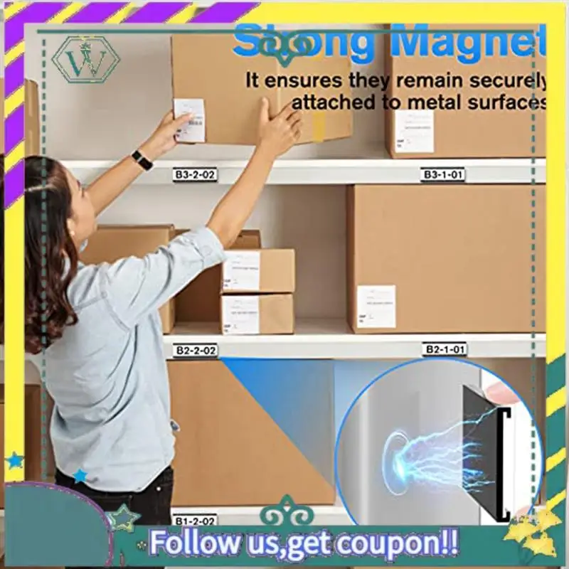 

NEW 30 Pack Black Label Holder Magnetic Label Holders 1 X 3 In With Magnets Magnetic Name Tags Tool Box Labels For Metal Whitebo