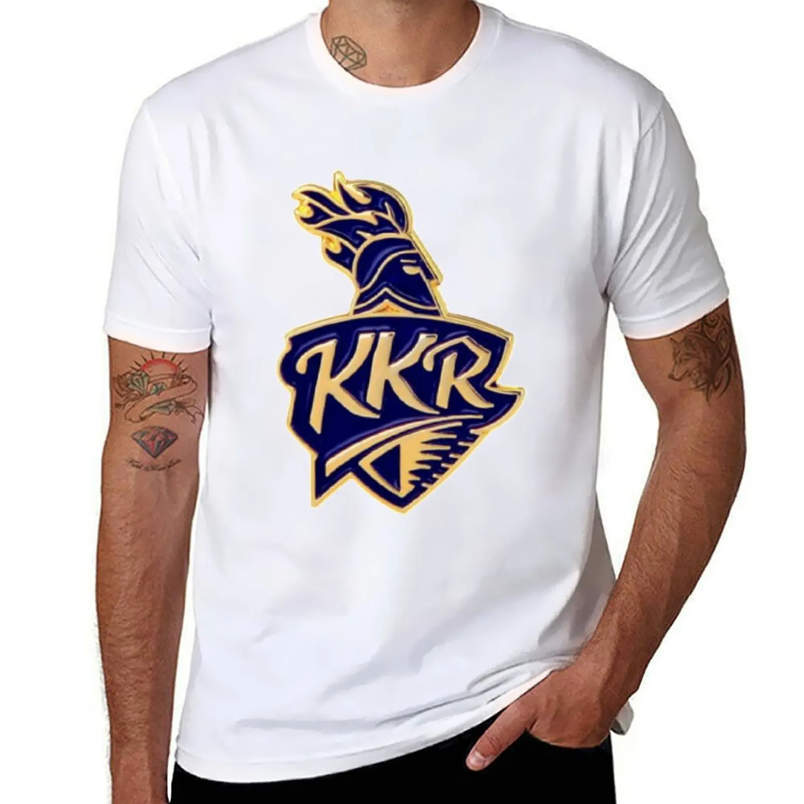 تي شيرت KKR CrICKET TEAM تي شيرت مضحك تي شيرت فكاهة داكنة تي شيرت مطبوع حسب الطلب