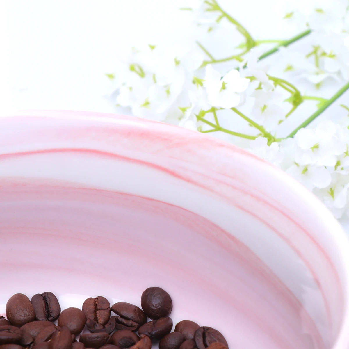 

1Pcs Creative Marble Bowl Ceramic Pet Bowl Cat Drinking Fountain Dog Bowl Food Bowl for Home Shop Pet Supplies(Pink)