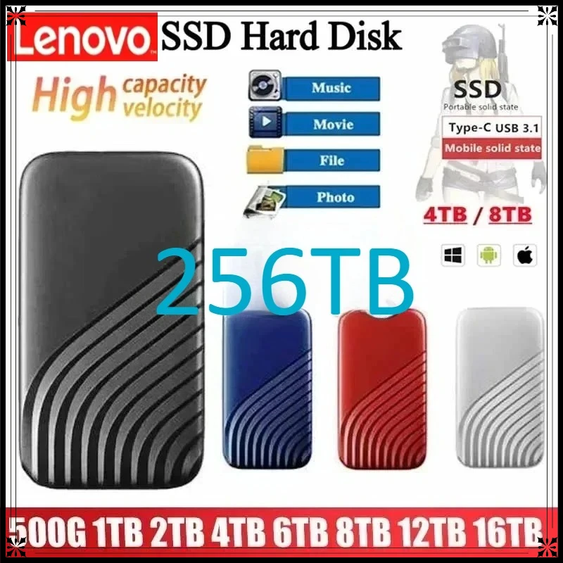 

Новый внешний SSD-накопитель Lenovo с интерфейсом Type-C, высокоскоростной USB 3.1, 2 ТБ, 4 ТБ, 8 ТБ, портативный жесткий диск для ноутбука