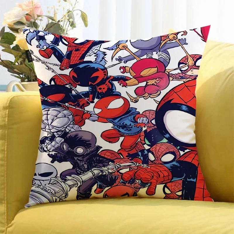 Marvel Spider Man Square Pillowcase Cushion Cartoon Anime Car Living Room Bedroom Home Decoration Kids Birthday Cute Gifts