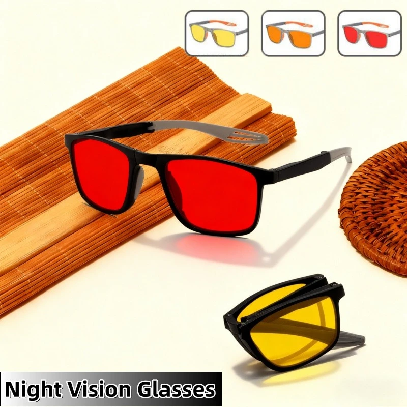 Portable Foldable Ultra-light Night Vision Glasses for Sun Protection and Blue Light Protection UV400 Eyewear Sports Durability