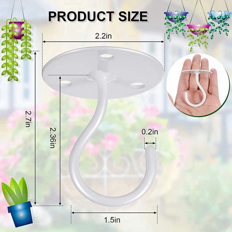 Crochets de Plafond pour Plantes de Face, Cintres Muraux RapDuty en Métal pour user inières, Comprend des Ancres de Cloisons Sèches Professionnelles, 4 Paquets