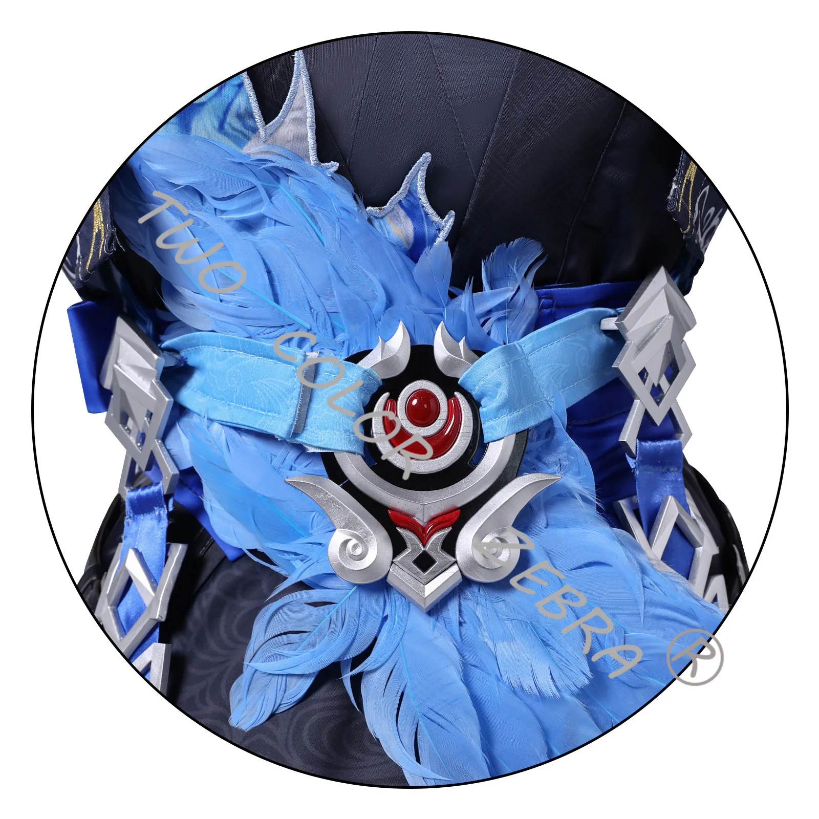 Wuthering Waves Yangyang Xuanling Cosplay Costume Wig Blue White Black Bird Feather Outfit Chinese Style Dress Accessories Prop