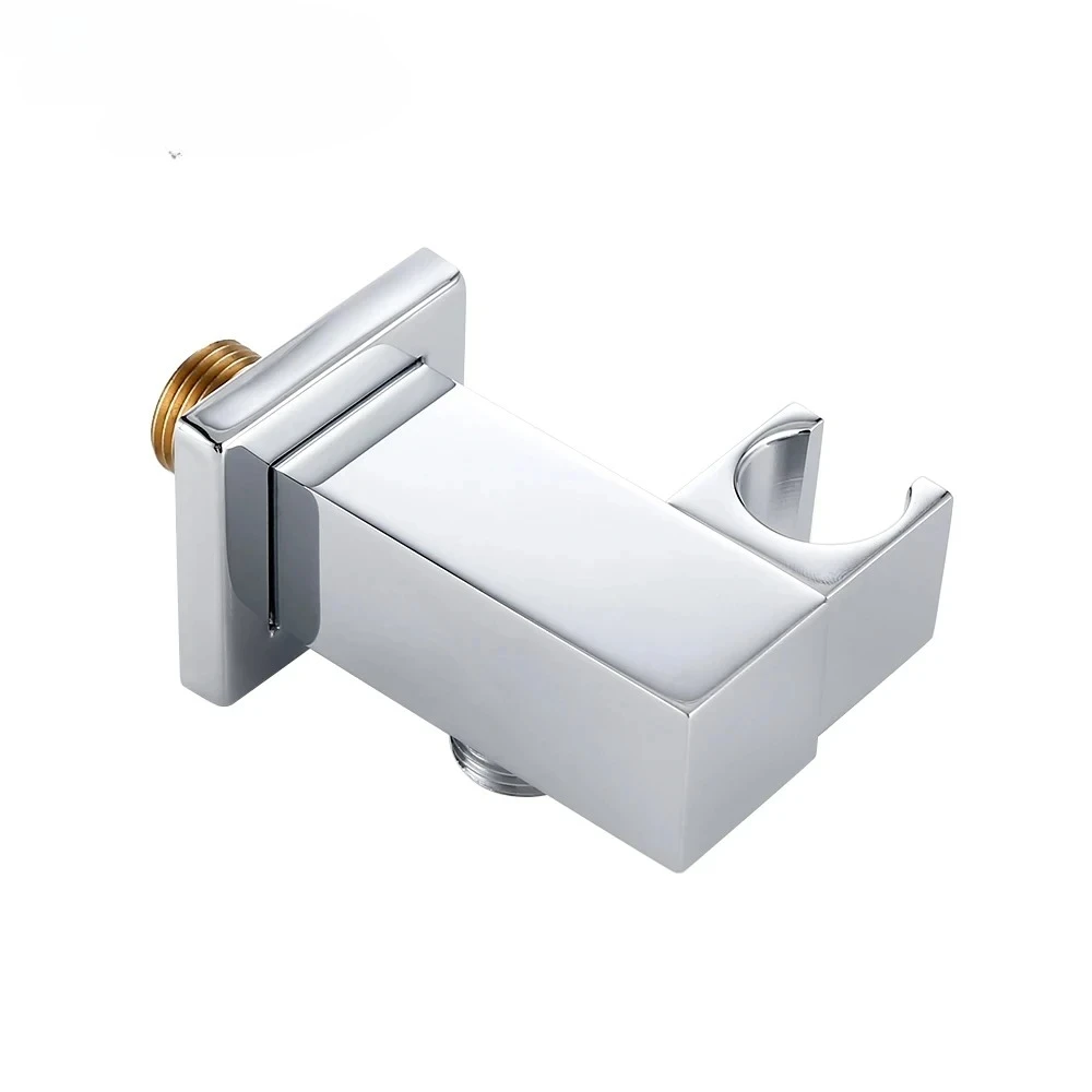 Copper Bathroom Faucet Replacement Parts Square Shower Holder Chrome and Black Shower Handle Bracket Hose Connector Wall Elbow