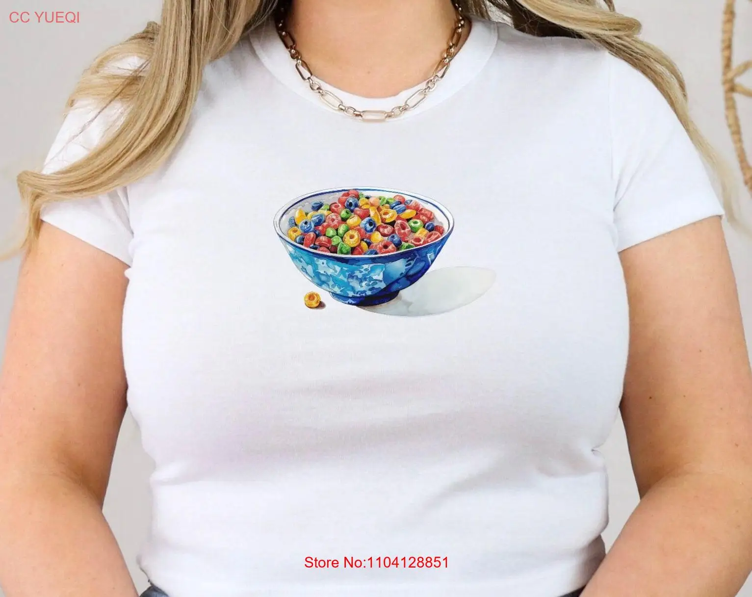 Camiseta Cereal Baby Y2K Estética Foodie Verano Recortado para Shirtn Mangas largas o cortas