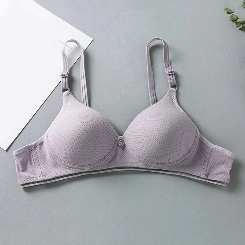 Lightweight Breathable Bra Smooth Brassiere Breathable V Neck Push Up Bra with Adjustable Straps Comfortable Supportive Female