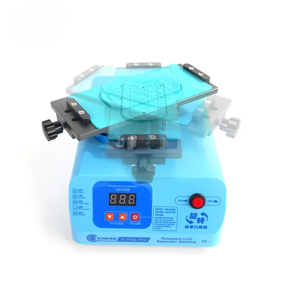 

SUNSHINE S-918L Pro LCD Screen Separator Machine 8 Inches 360 Rotary Suction Repair Tools for Mobile Phone Touch Display