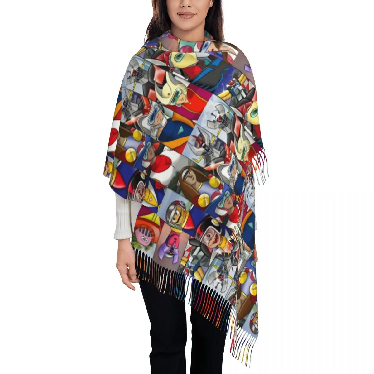 

Шарф-робот с принтом Goldorak Grendizer Goldrake НЛО для мужчин и женщин, зимние теплые шарфы, аниме, манга, механическая шаль-воин, накидка