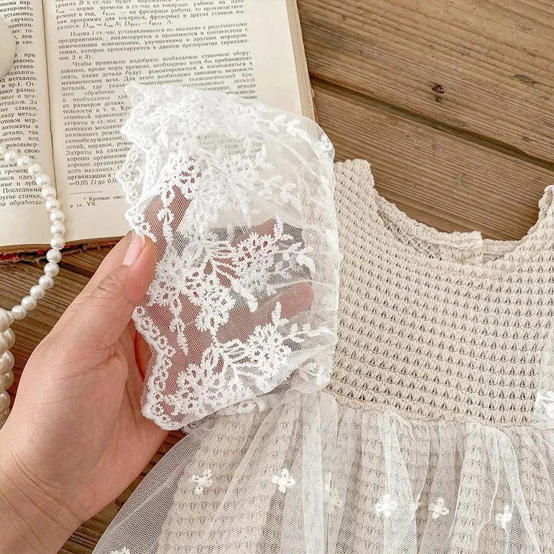 Lace Baby Girl Jumpsuit Waffle Summer Newborn Romper for Girls Clothes Birthday Party Infant Outfit Toddler Onesie Kids Clothing