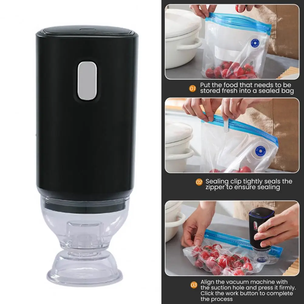 One-click Vacuum Sealer Rechargeable Vacuum Sealer Rechargeable Battery Vacuum Sealer Handheld Machine with Powerful Suction