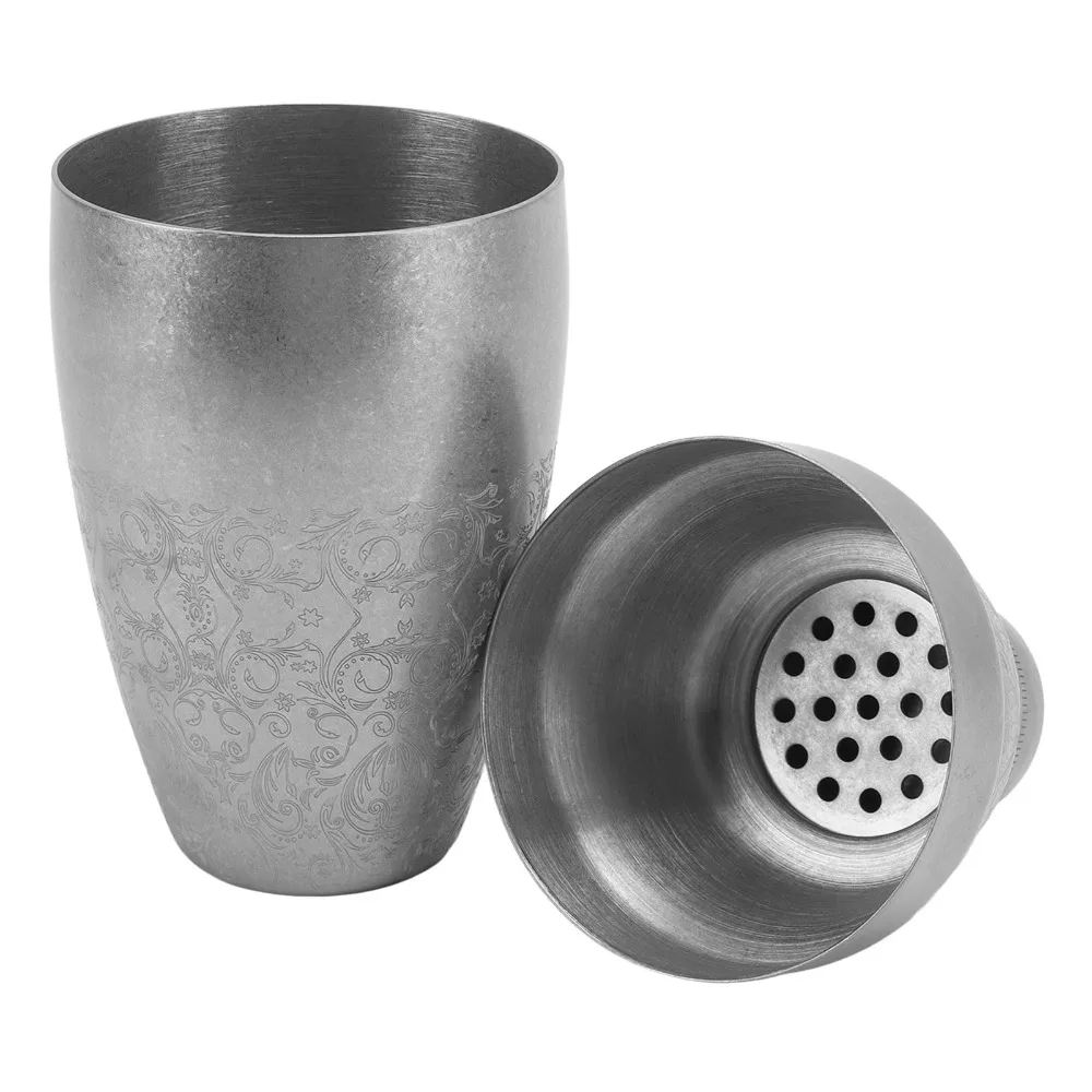 Professional 304 Stainless Steel Boston Shaker Built-in Strainer Cocktail Mixer Bartending Shaker Bar