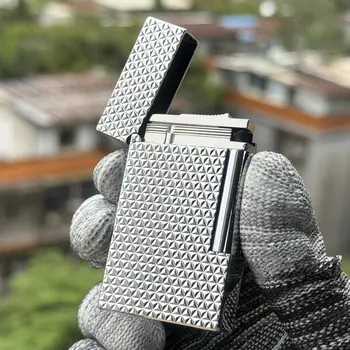 מציתי גז רטרו חיקוי עור תנין דפוס בוטאן מתנפחים אביזרי טבק להבה רכה סיגריות כלים למעשנים 8 best sales מצית רטרו - №5