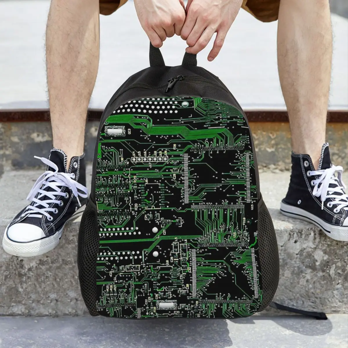 

Зеленый рюкзак с принтом печатной платы, вместительный, для мальчиков и девочек, школьный ранец, сумка через плечо для мужчин и женщин