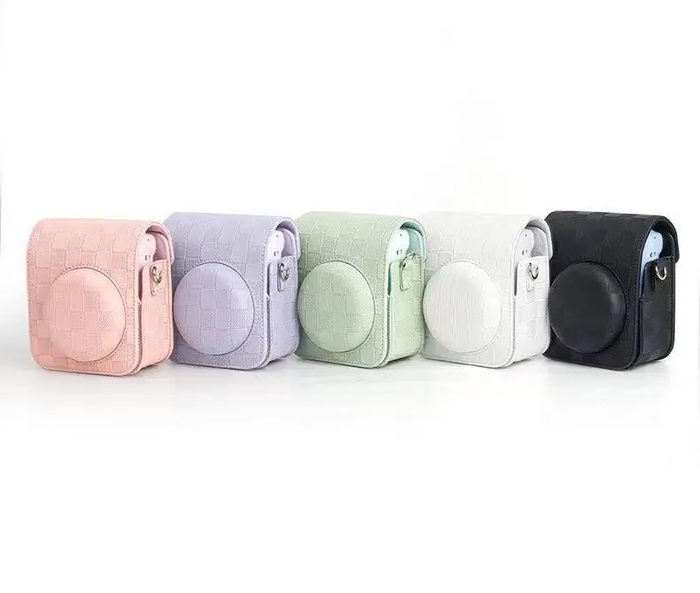 New Instant Camera Accessories For Instax Mini 12 Camera PU Leather Retro Protective Case Bag With Shoulder Strap