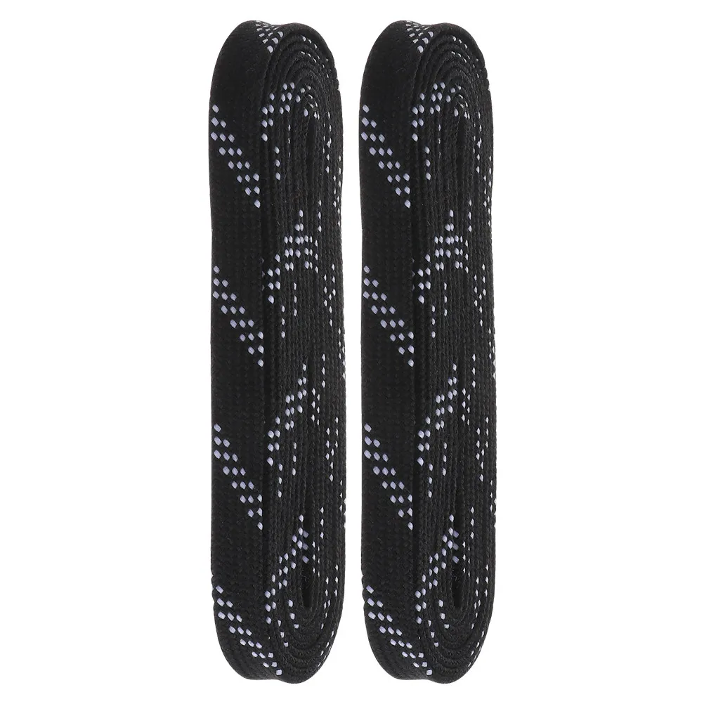 2Pairs Anti Break Hockey Shoelaces Freezeresistant Extended Length Ice Hockey Skate Laces for Skating Skiing Outdoor Sports