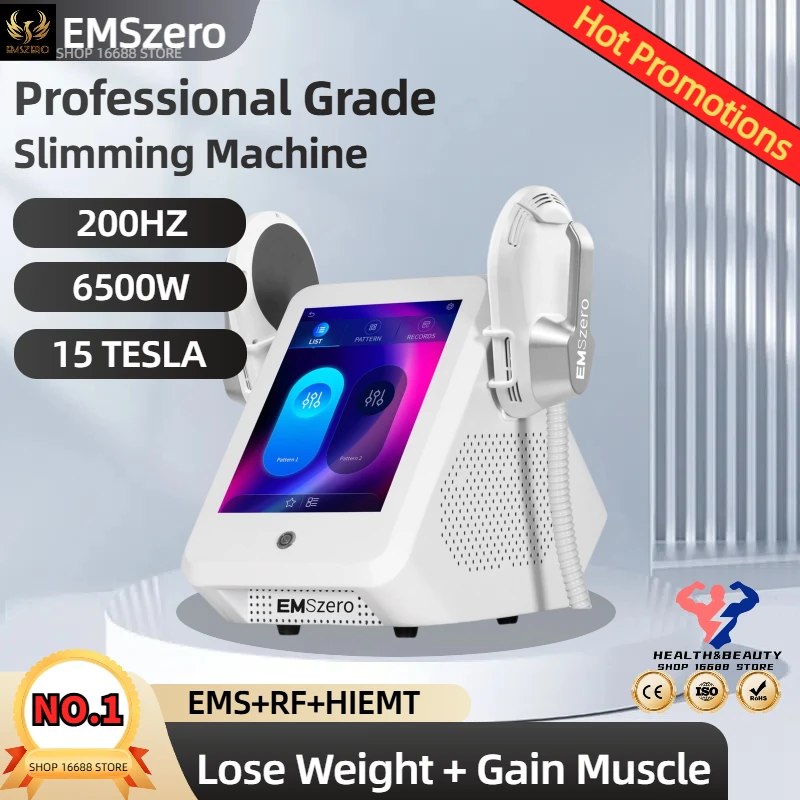 EMSzero Bodysculpting Machines 15 Tesla Professional 6500W Neo Body Slimming Muscle EMS Electromagnetic Stimulate Buttock Toning