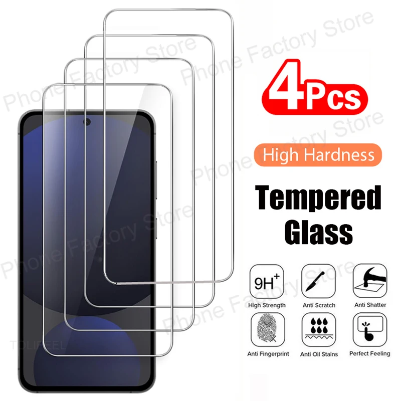 

4PCS Tempered Glass For Samsung Galaxy S24 FE HD Clear Premium Protective Screen Protector For Samsung S24 FE Glass Film