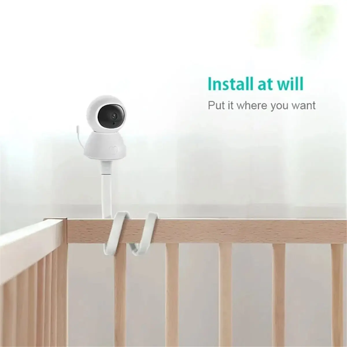 (A99Z] Baby Monitor Mount Baby Stand Monitor Holder 1/4 Thread Camera Punch Free Bracket Snake Bracket for Baby Monitor Crib A