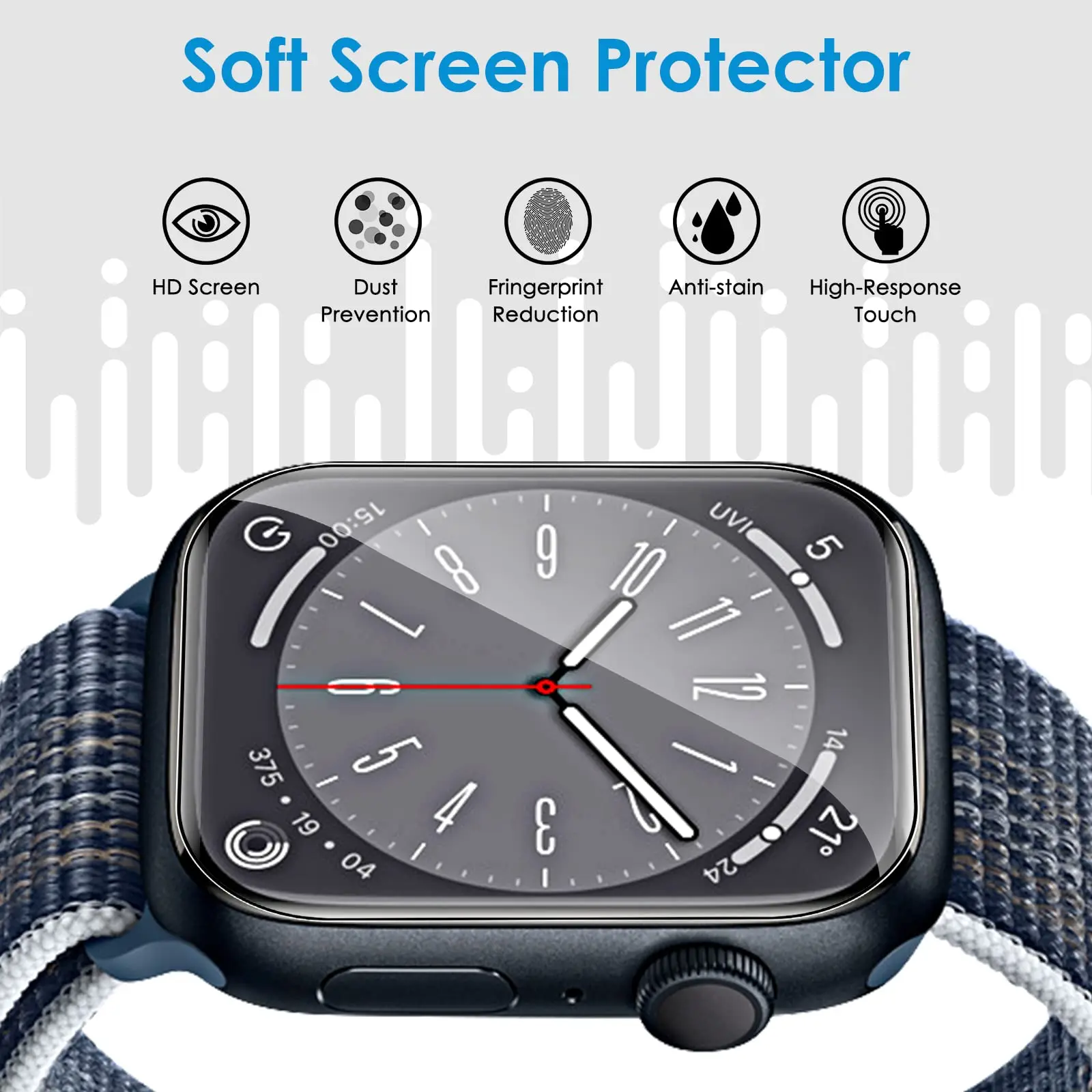 Film Hydrogel pour Apple Watch, Protecteur d\'écran, 5, 6, SE, 44mm, 40mm, 42mm, 38mm, Ultra, 49mm, 7, 8, 9, 41mm, 45mm, 10, 42, 46mm, 5 pièces