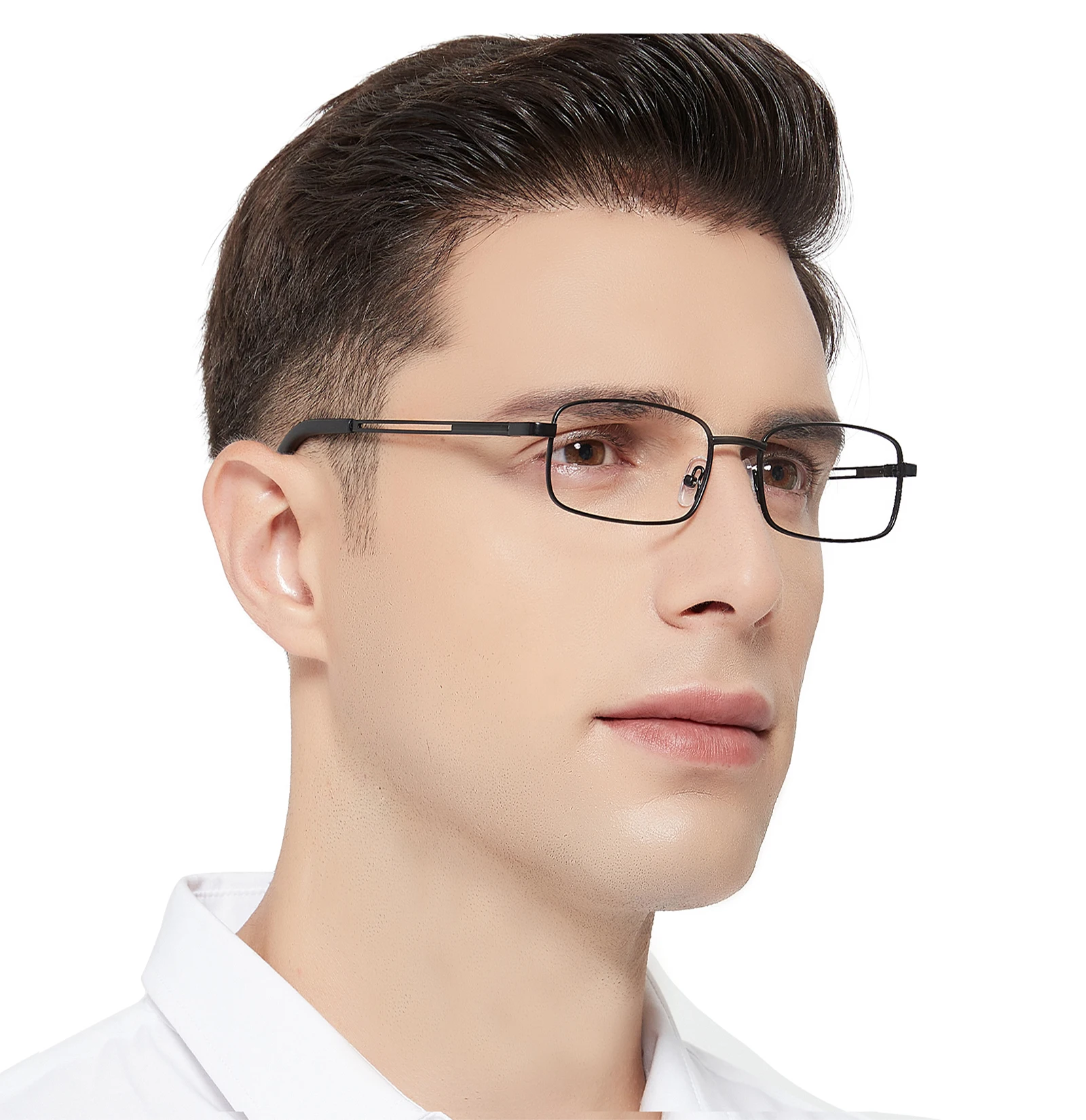 

Prescription Reading Glasses Men Presbyopia Glasses Frame Fashion Rectangular Metal Frame Eye Accessories Designed for Business