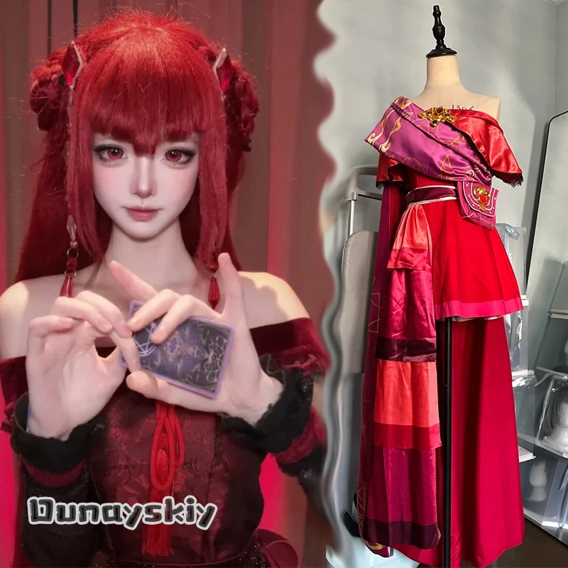 Disfraz de Cosplay de Anime Yumekiri@aBc Zina para Mujer Adulta, Vestido Rojo de Dama, Conjunto Completo, Estilos de Transformación y Magia de Princesa