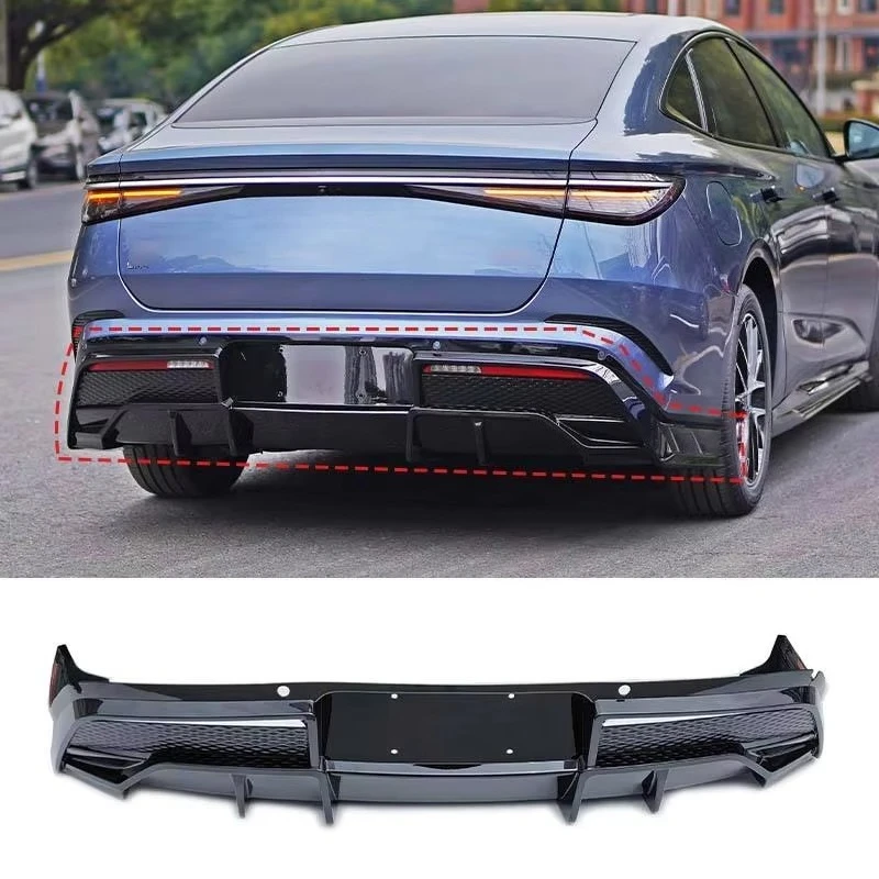 Задний диффузор Axinda для BYD Seal 07 Dmi 2022-2025 SEAL-RD-002, глянцевый черный, материал PP, комплект для тюнинга кузова