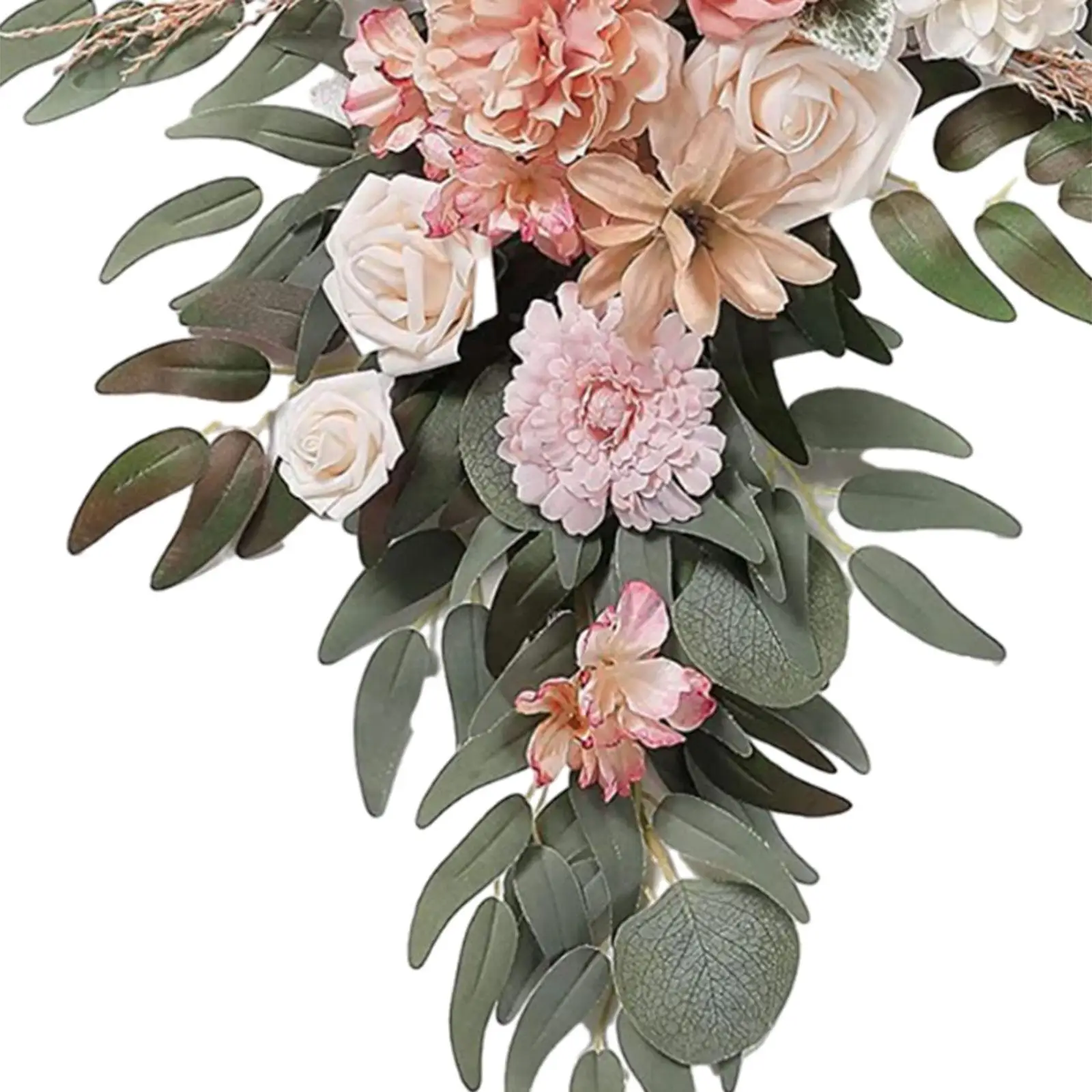 2 個のシルクフラワーウェディングアーチリースハンギング素朴な、造花盗品花の背景ドア結婚式の車のセレモニー