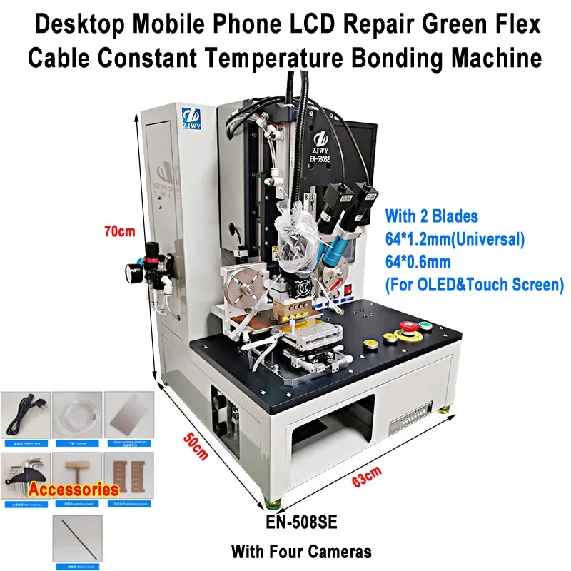 Desktop EN-508SE quattro telecamere riscaldamento costante telefono cellulare riparazione LCD cavo flessibile verde COF macchina per l\'incollaggio a