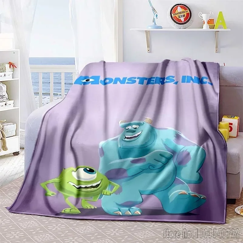 Cartoon Monsters Inc Room Warm Blanket Comfortable Soft Portable Travel Picnic Blanket Gift for Family or Friends