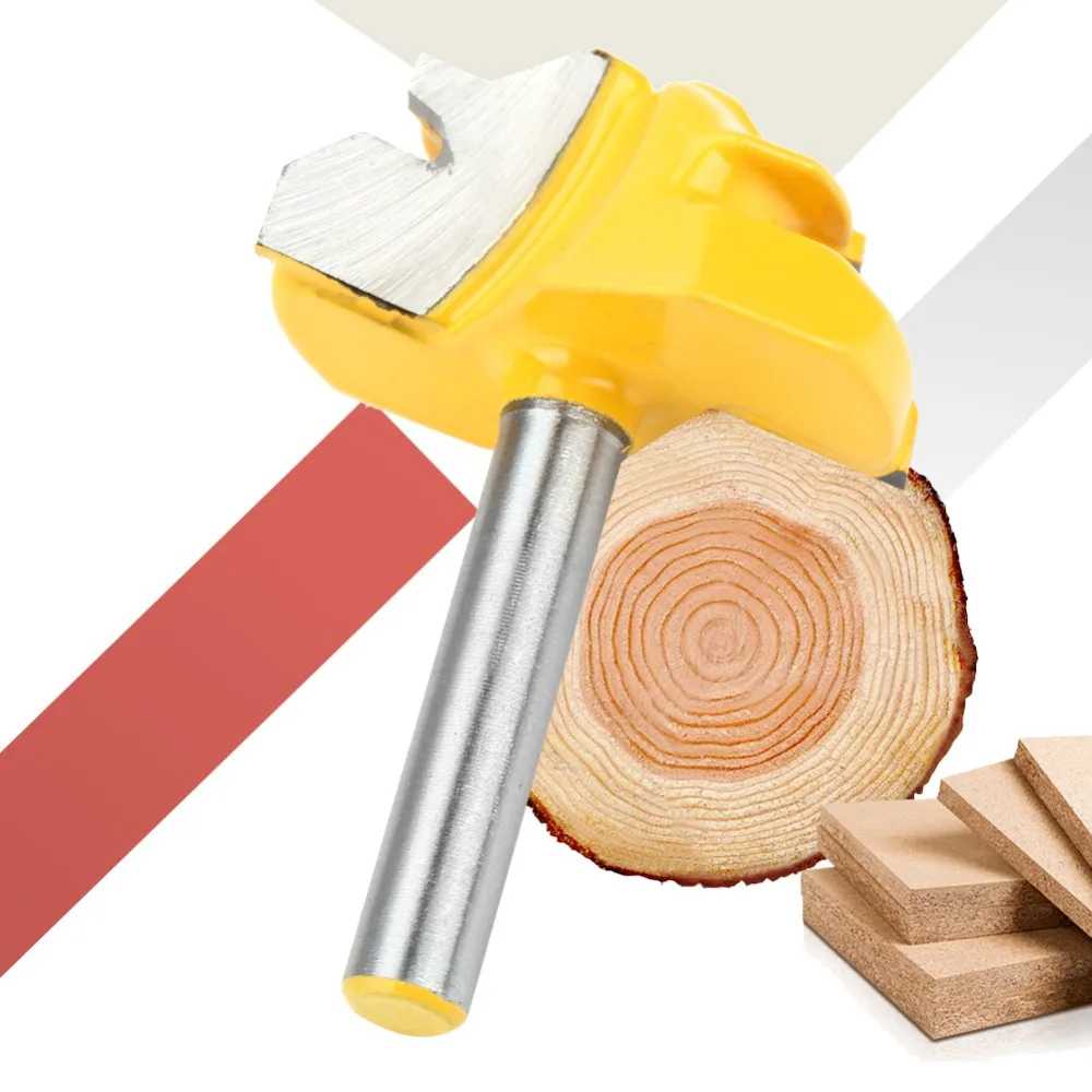 

1/4 Inch Shank Lock Miter Router Bit 45 Degree Angle 1-3/8 Inch Diameter Router Bit Woodworking Drill Cutting Tool