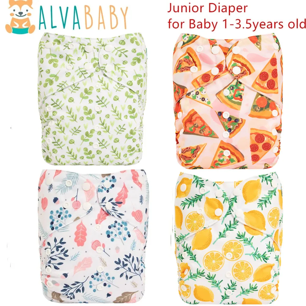 U PICK ALVABABY Big Size Printed Pocket Diaper Reusable Big Size Cloth Nappy with 1pc 4-layer Microfiber Insert