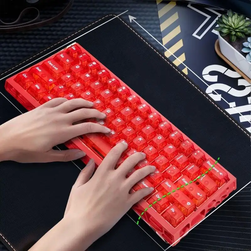 Wireless Keyboard 2.4Ghz Bluetooth-compatible Rechargeable Corded Mechanical Keyboard Replacement for Gaming