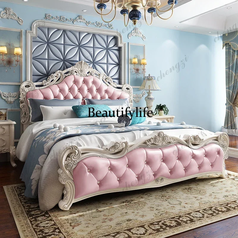 

PPP European Double Bed Adult High Quality Salon Bedroom Modern Designer Bed Minimalist Aesthetics Romantic Trendy Muebles Furni