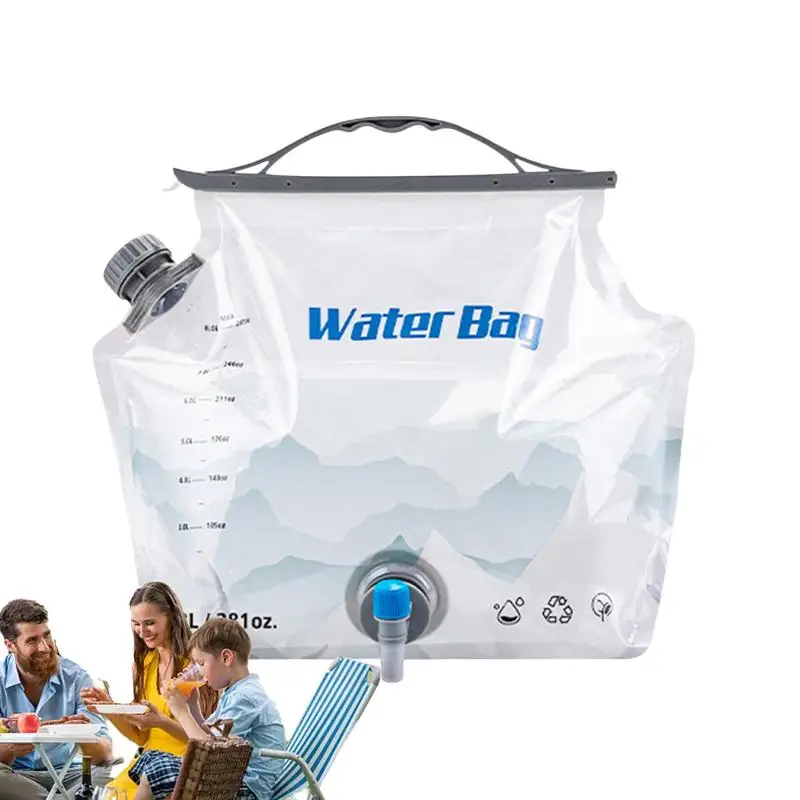 

Water Container Bag Camping Foldable Drinking Water Container With Spigot 8L Foldable Portable Canteen Spigot Jug No-Leak